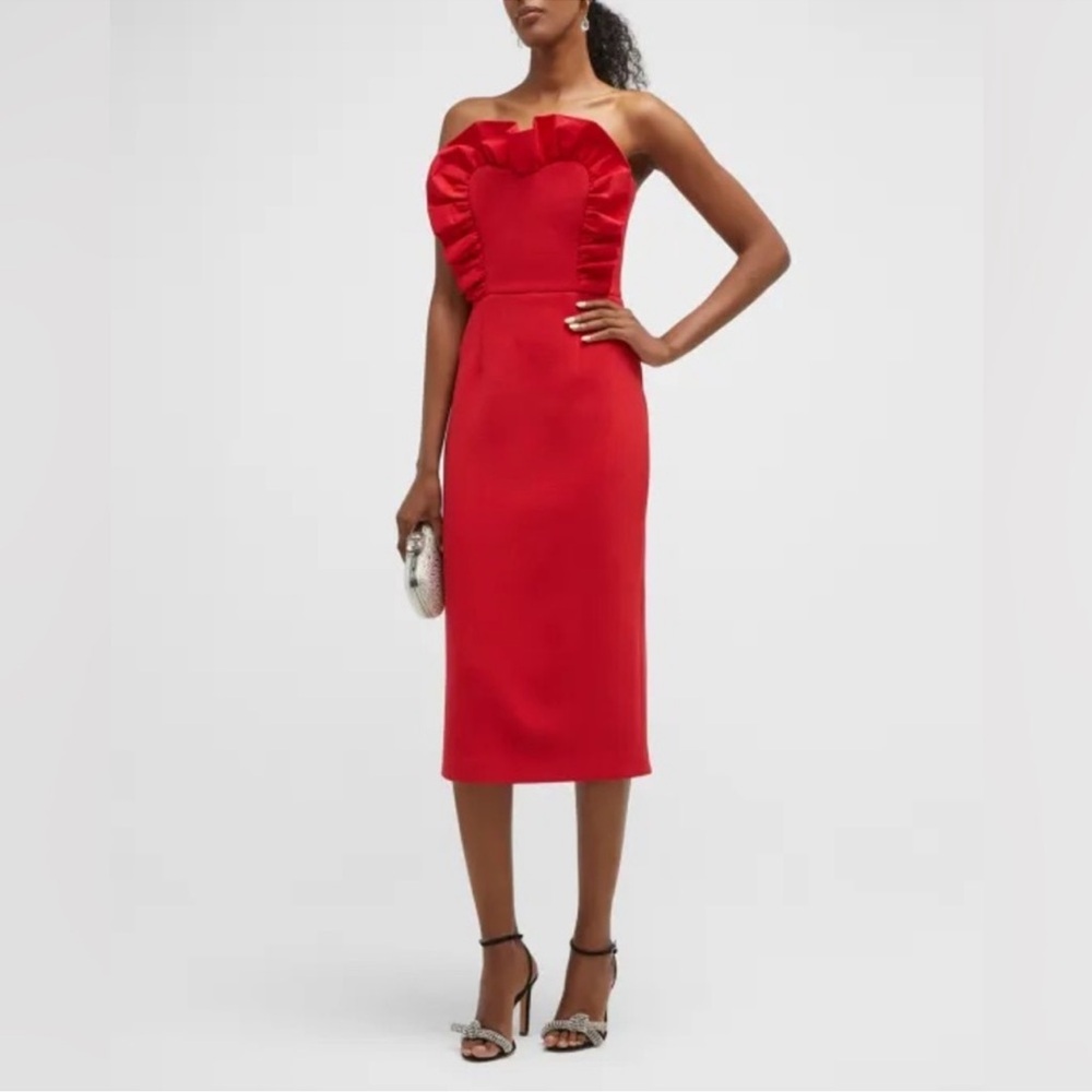 Rebecca Vallance Red Strapless Dress